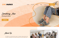 a homepage showing different kinds of footwear
